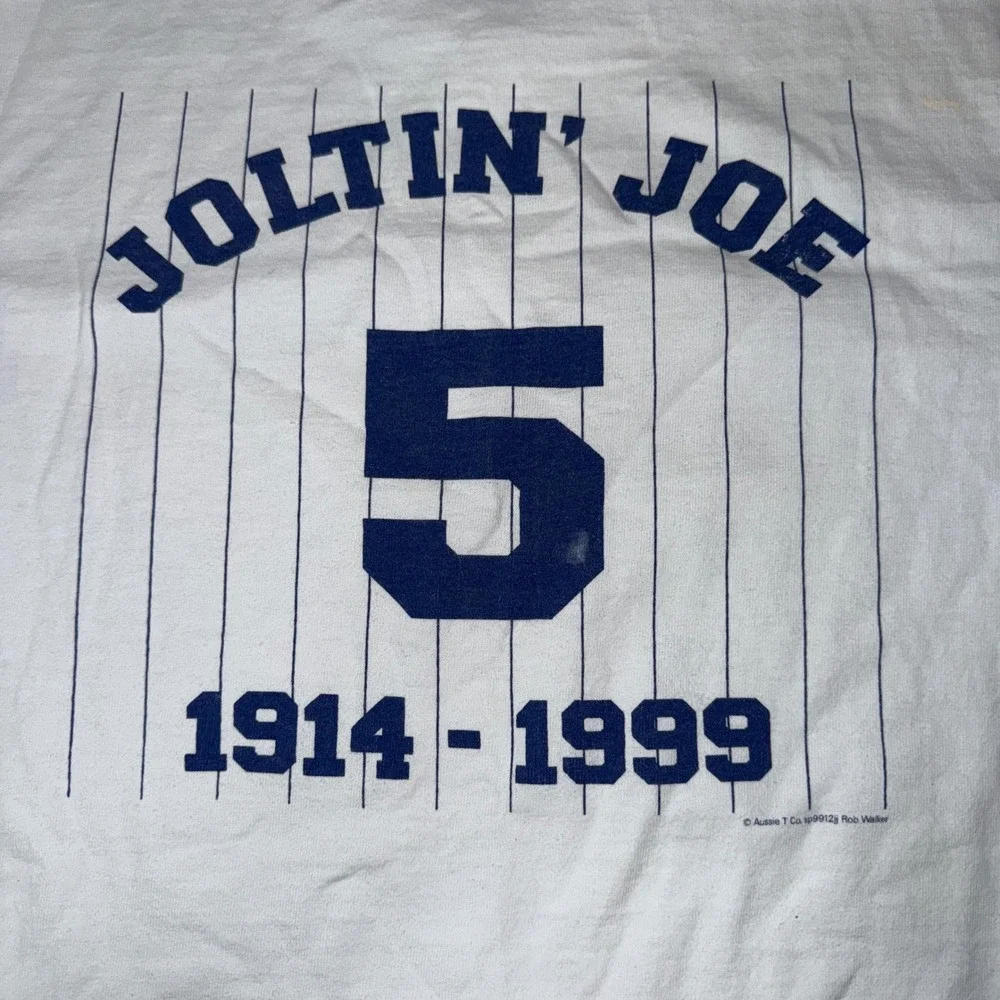 Vintage Aussie T Company New York Joltin‎ Joe Dimaggio Baseball T Shirt - Picture 4 of 6